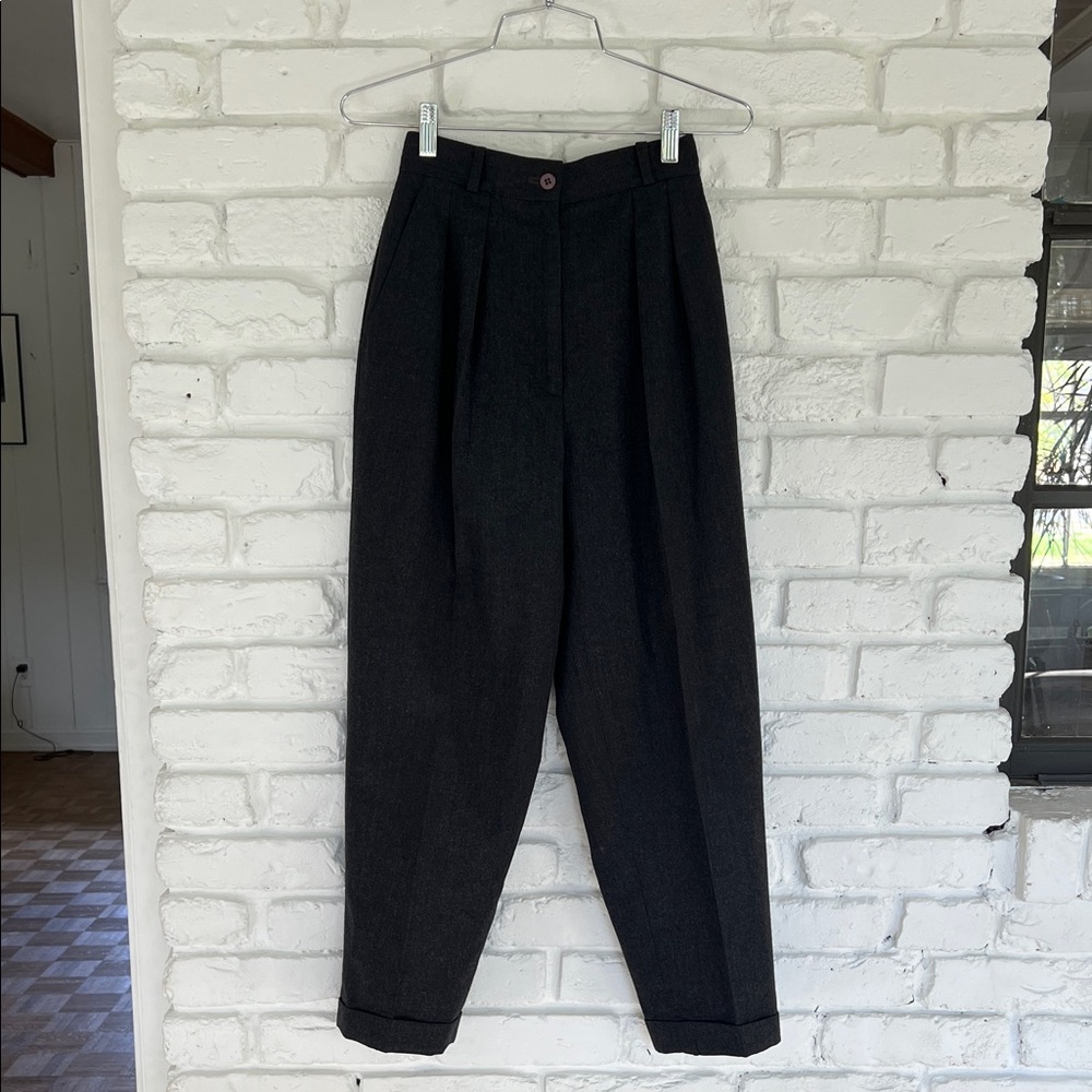 VINTAGE Talbots 90s 100% Wool Tailored High Waisted Pant in Heather Grey, 2P